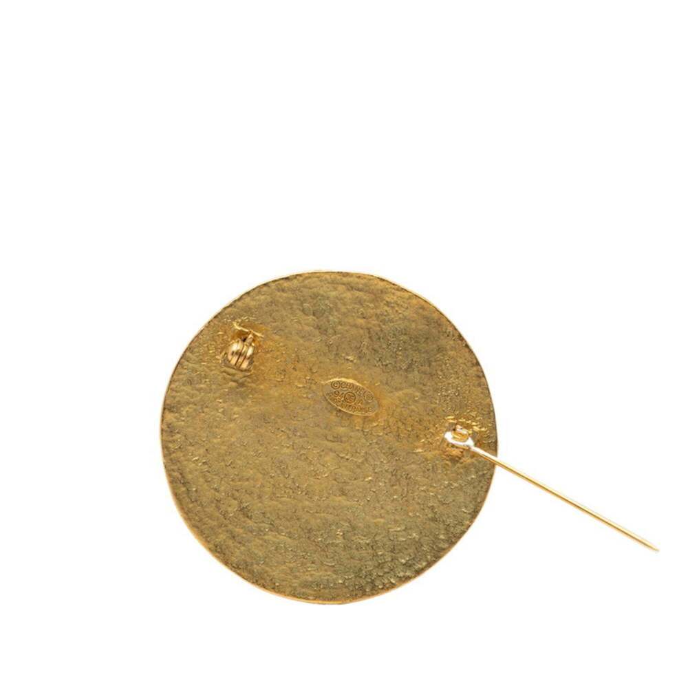 CHANEL Authentic Vintage Gold Logo Brooch - Picture 3 of 3